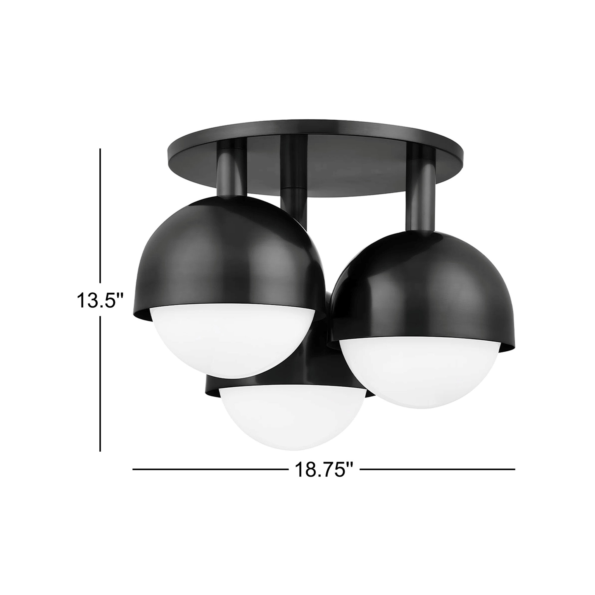 Weston 3 Light Glass Semi Flush Mount, Old Bronze