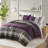 Boulder Stripe Purple Pieced Microsuede Cozy 3-Piece King/Cal King Comforter Set-101774806-102217717