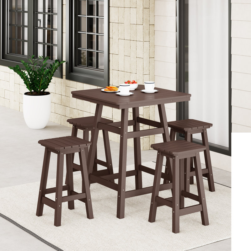 Laguna 5-Piece Square Counter Set, Dark Brown