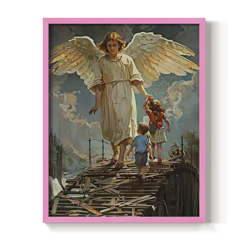 Religious Series CDLV III, reproduction d'art encadrée - bois massif, Rose, H 11 po x l 9 po