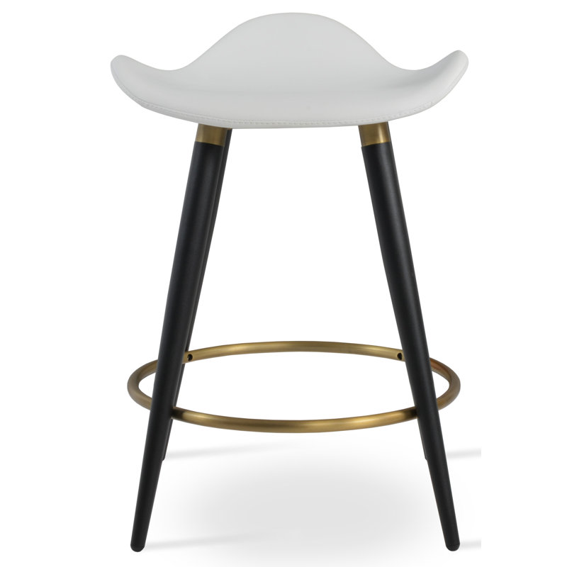 Tabouret de bar et de comptoir Moonyean, Noir / or, Blanc, Hauteur d'assise lorsque que le tabouret est placÃ