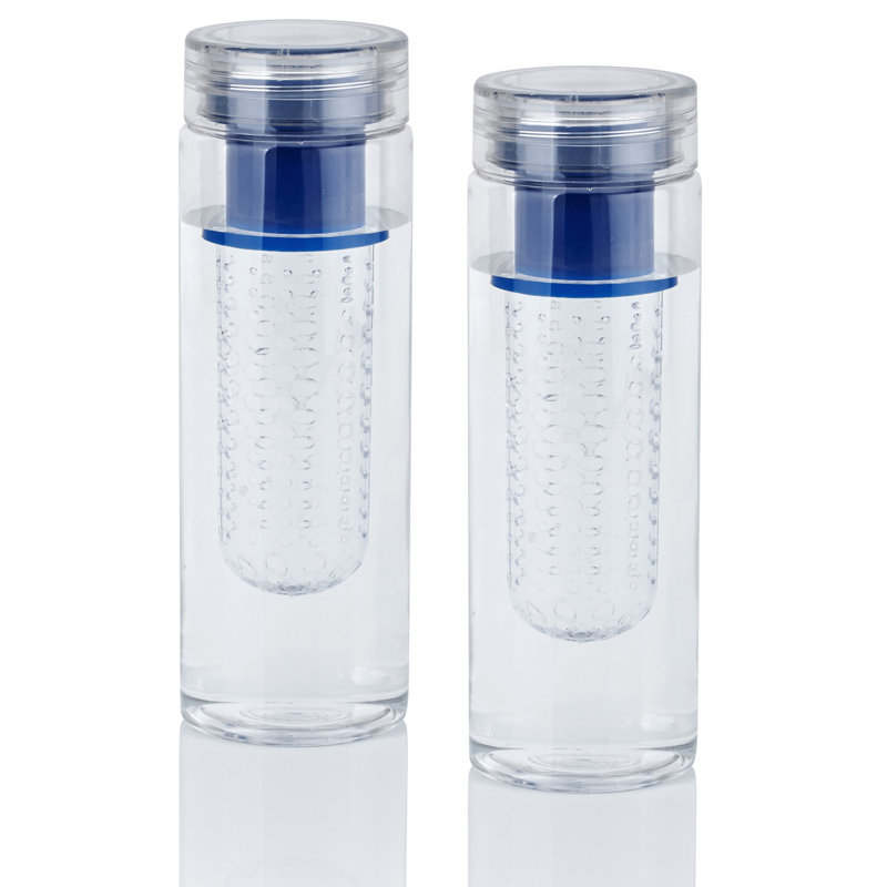 Flash Popup 24oz. Water Bottle with Fruit Infuser, Blue/Clear
