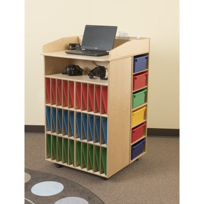 43 Compartment Manufactured Wood Teaching Cart