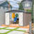 10' X 10' Metal Storage Shed For Ourdoor, Steel Yard Shed  With Design Of Lockable Doors, Utility And Tool Storage For Garden, Backyard, Patio, Outside Use