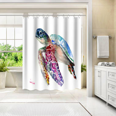 Bless international 71 x 74 Animals Shower Curtain, Sea Turtles 3 by  Suren Nersisyan