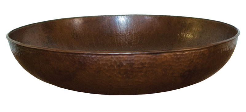 Maestro Copper Circular Vessel Bathroom Sink, Polished Copper