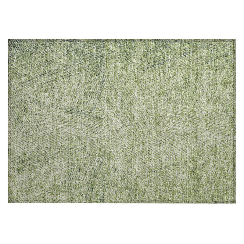 Aloe Green Flat Woven Synthetic Rectangular Rug 30" x 20"