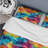 Multicolor Geometric Prism Parade Polyester Geometric Shapes Duvet Cover Set-561006482