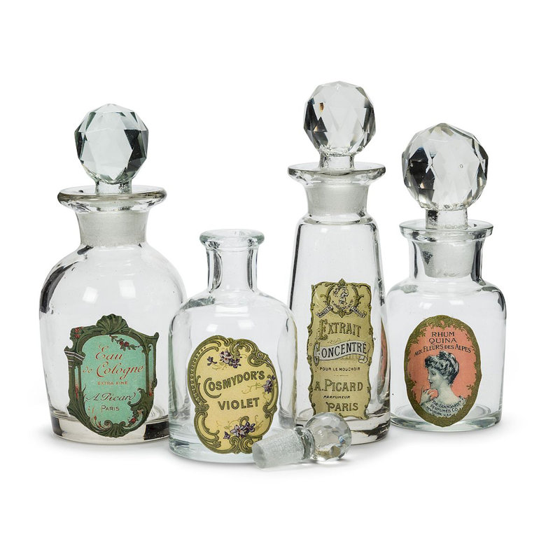 Bouteille décorative en verre transparent 4 po Emberto
