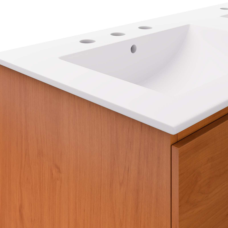 Ensemble de meuble-lavabo mural double 48 "Scenic par Modway, Blanc