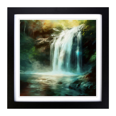 Waterfall Digital Art No.1 - Framed Print