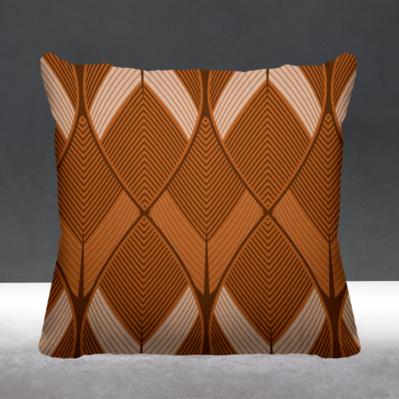 Coussin décoratif intérieur / extérieur Nora, L 19 po x H 19 po, Orange