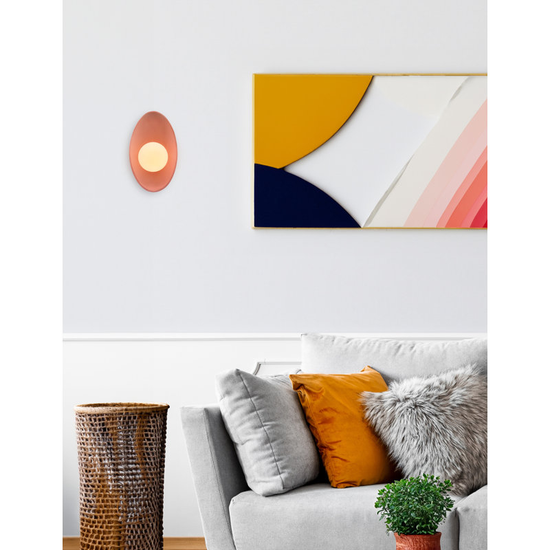 Azem Ceramic Wall Sconce, Gloss Blush