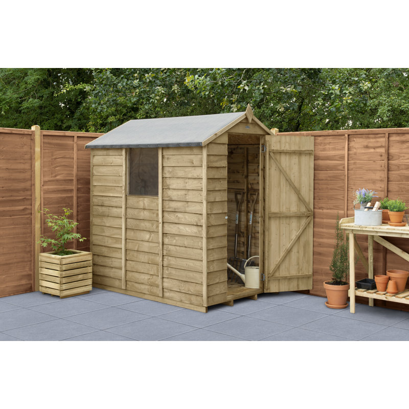 4 ft. W x 6 ft. D Solid Wood Garden Shed