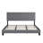 Gray King Size Upholstered Bed, Button Headboard, No Box Spring, Wood Slat Base, Easy Assembly Support Secure