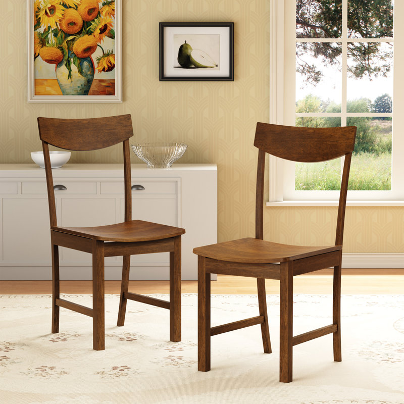 Round Solid Wood Dining Table With 6 Solid Wood Dining Chairs