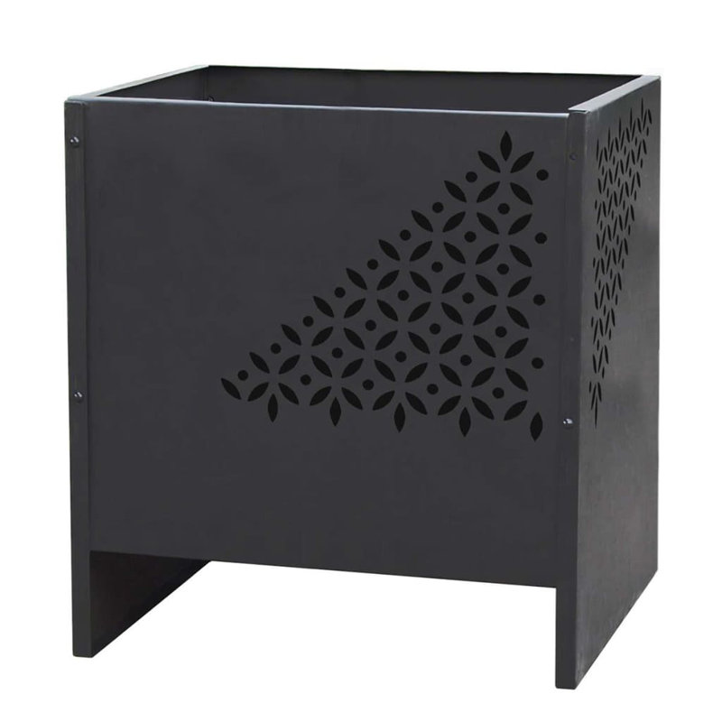 RedFire Fire Pit "Mesa" Square Black Steel