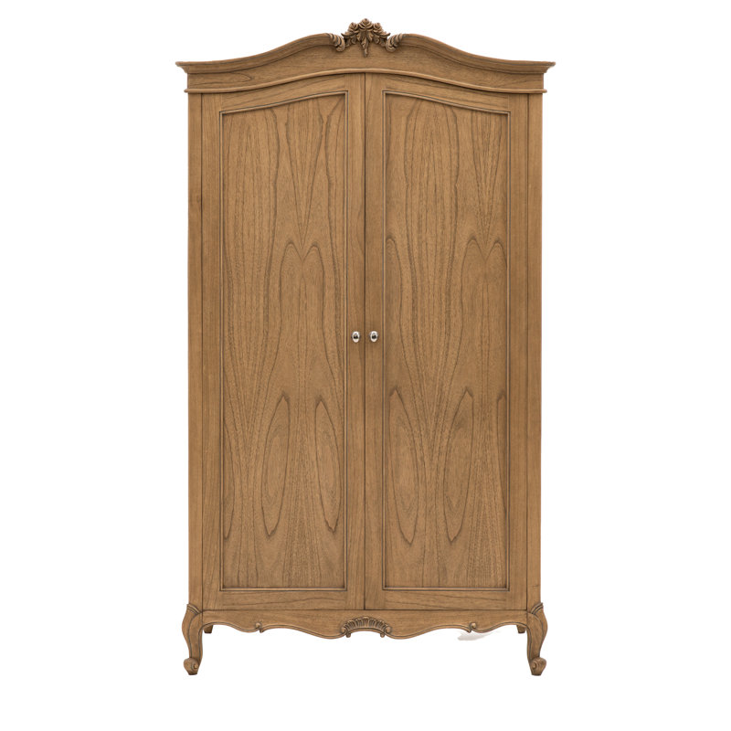 Cecilia 2 Door Solid Wood Wardrobe, Weathered