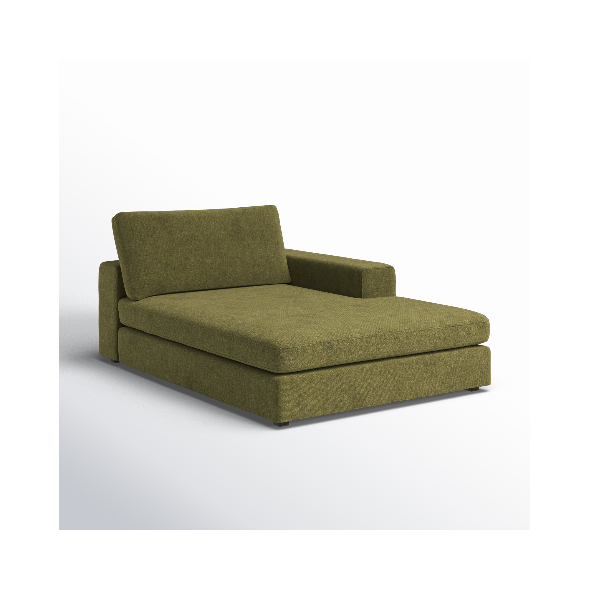 Ojai Upholstered Chaise Lounge, Right Hand Facing, Olive Green
