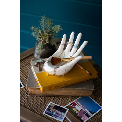  Ceramic Hand Ring Holder – 7.5"L Jewelry Display Stand