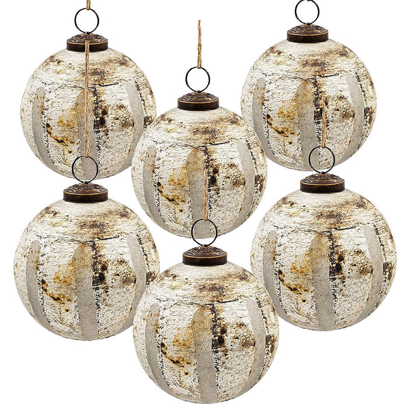 Ornement boule de Noël en verre - ensemble de 6 - 4 po de diamètre - cuivre