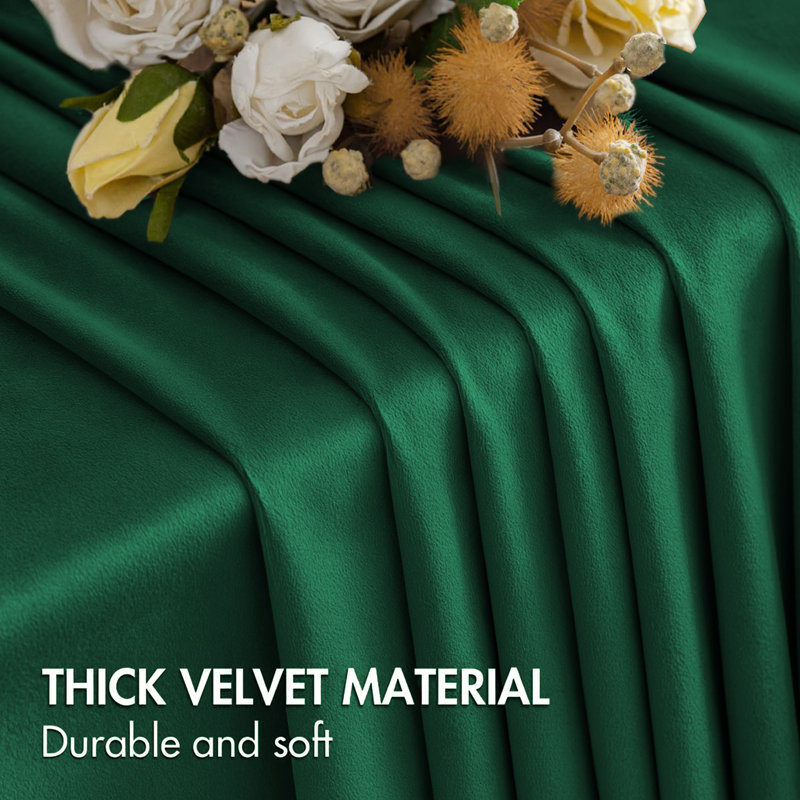 Heavy Velvet Curtains with Eyelet Rings – Thermal Insulated Drapes, 168cm Width x 183cm Drop, Green