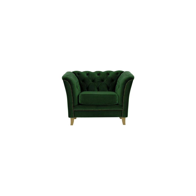 Marilyn Velvet Armchair, Dark Green, Like Oak