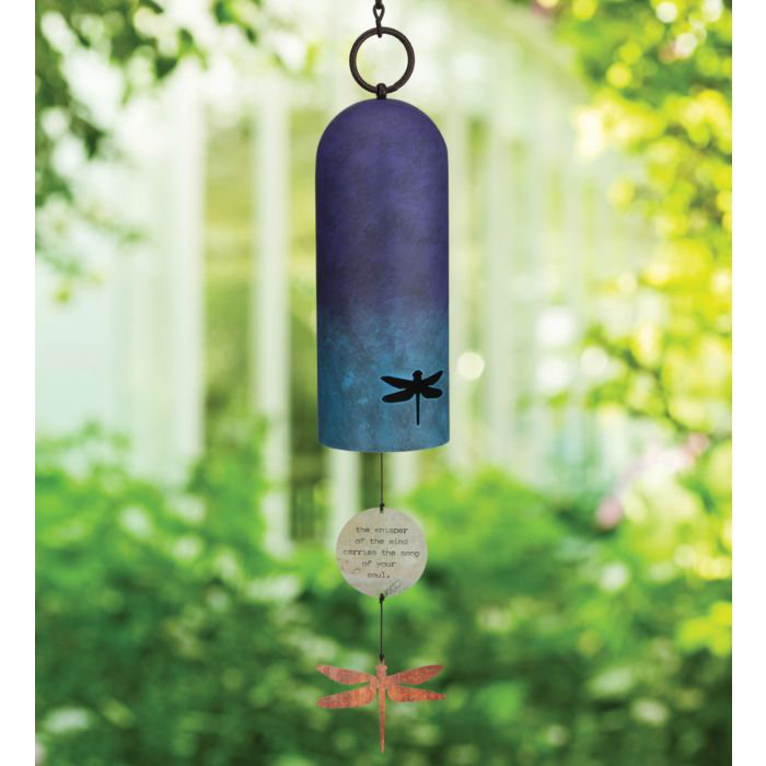 Blue and Copper Metal Dragonfly Wind Bell