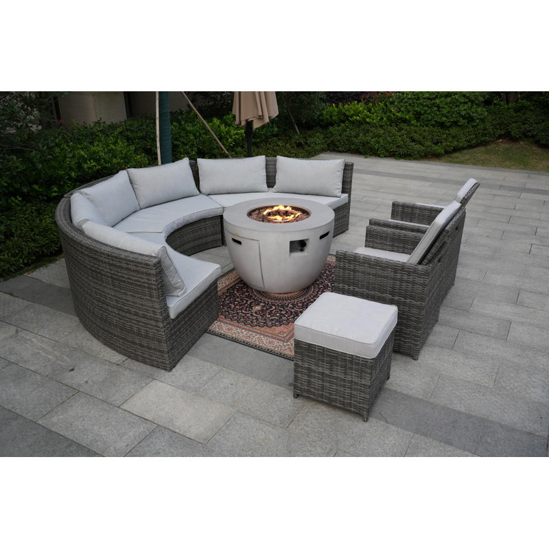 Syrus 10 - Person Patio Conversation Set with Cushions
