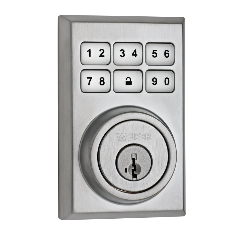 Verrou électronique à simple cylindre 5 smartcode, Chrome satiné