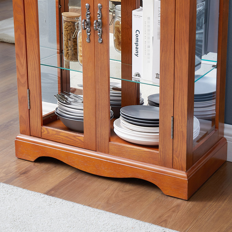 Vitrine lumineuse avec cloison mobile et rangement en verre esthétique exquis
