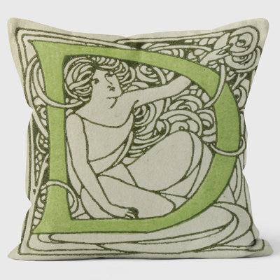 Art Nouveau Alphabet "D" Cushion