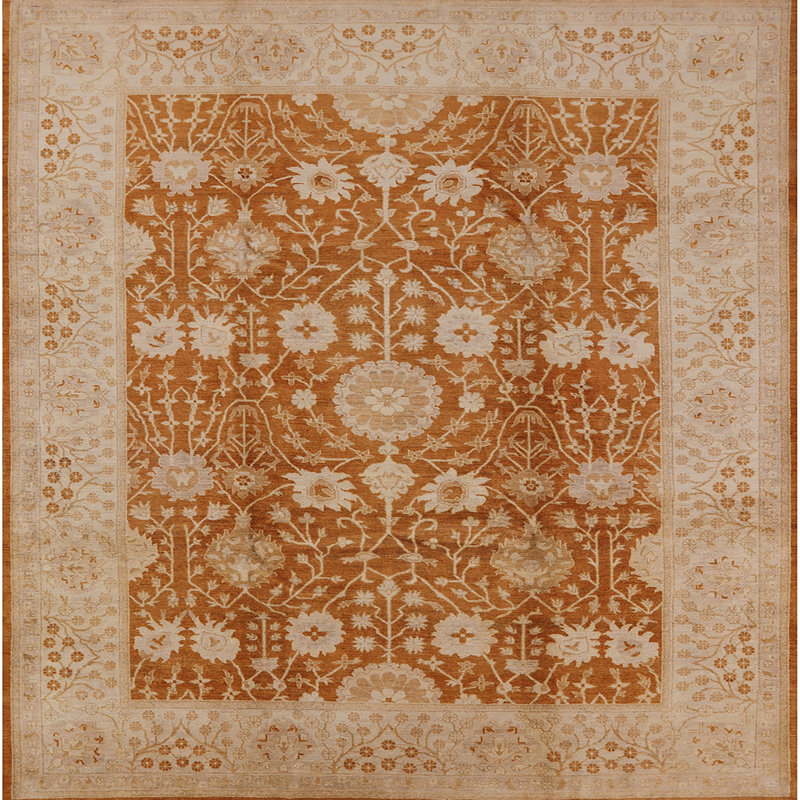 Tapis oriental brun / ivoire Palni, Carré 4 pi