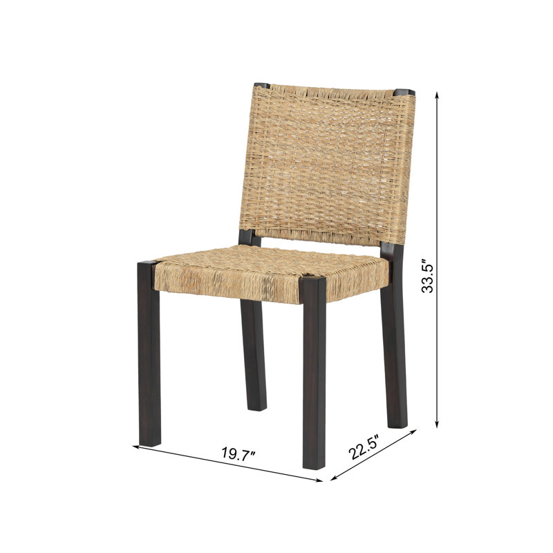 Modern Farmhouse Extendable Dining Table Set with Solid Wood Rattan Chairs – Expandable 59" to 73" for 4-8 Guests, Walnut