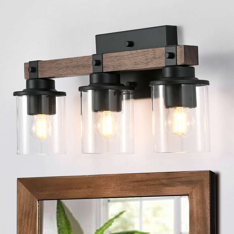 Rheata Dimmable Modern Farmhouse Wood Vanity Light, 3