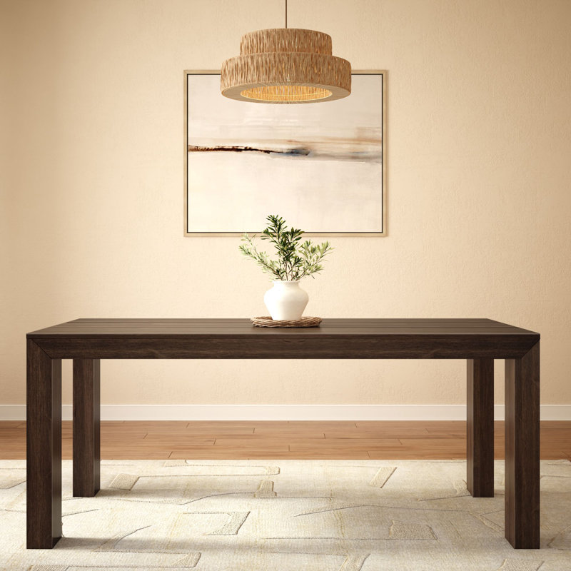Modern 72" Rectangular Dining Table, Walnut