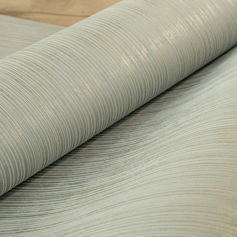 Universe Collection Jupiter Metallic Stripe Design Wallpaper Roll, Green