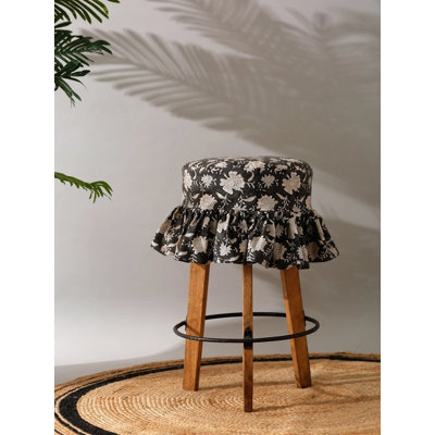 Housse pour tabouret de cuisine faite à la main en lin