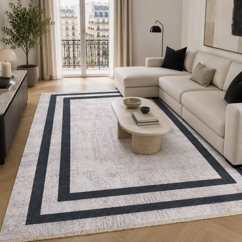 Oriental Cotton and Chenille Flatweave Area Rug, 100 x 300 cm