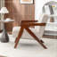 Fauteuil d'appoint Mid-Century moderne avec structure en bois, fauteuil de lecture rembourré avec tissu en lin doux, fauteuil d'appoint pour le salon, la chambre à coucher, facile à assembler-781293878