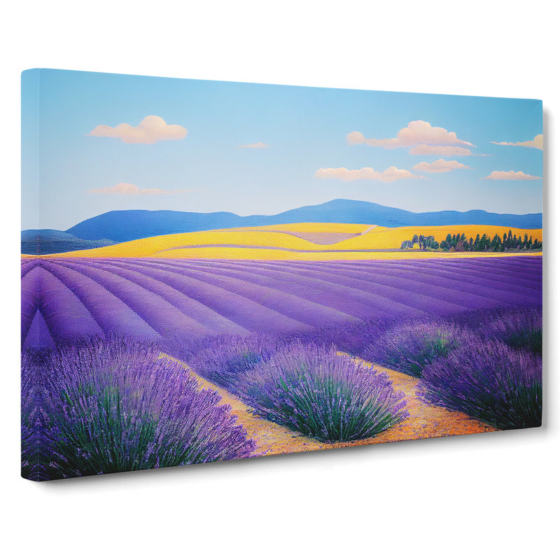 Awesome Lavender Flower Field - Wrapped Canvas, 40cm H x 60cm W x 3cm D