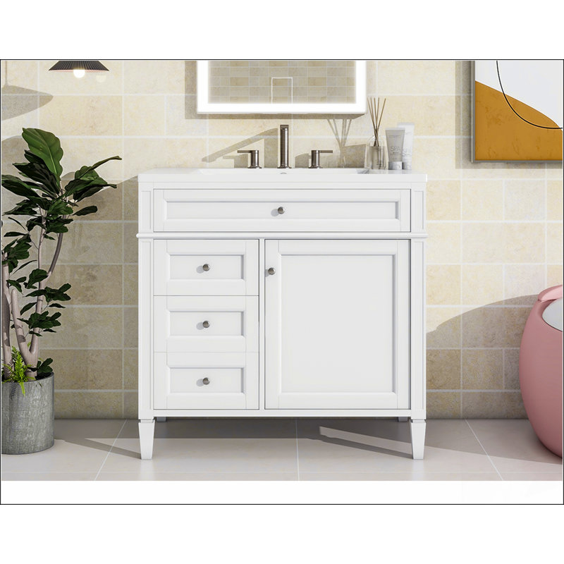 Meuble-lavabo moderne 36 po avec lavabo supérieur