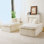 Canapé double multifonctionnel en velours blanc avec tortue blanche
