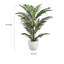 Plante artificielle de palmier 28 pouces, 12 feuilles réglables en soie verte avec pot blanc