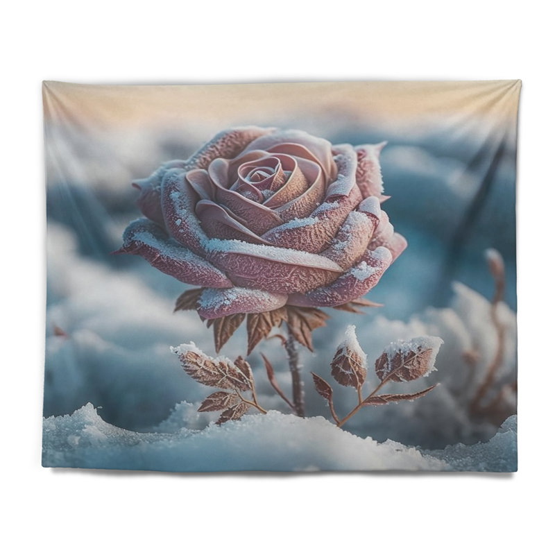 Tapisserie en polyester rose, H 32 po x l 39 po