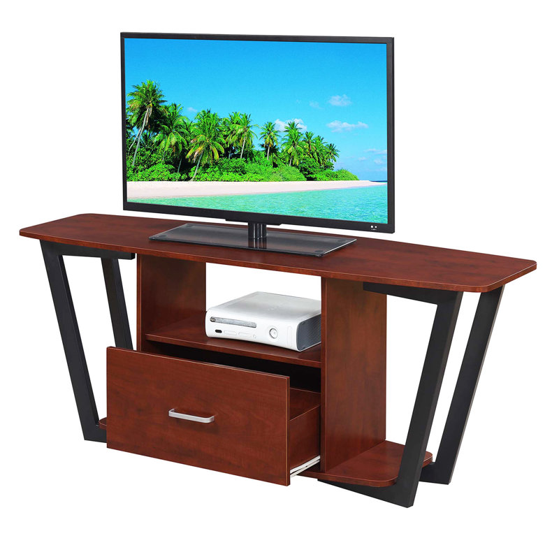 Capulet TV Stand with 1 Drawer for TVs up to 65", Cherry/Black