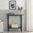 X Design Mixed Solid Wood and Metal Hall Console in Smoke Gray
