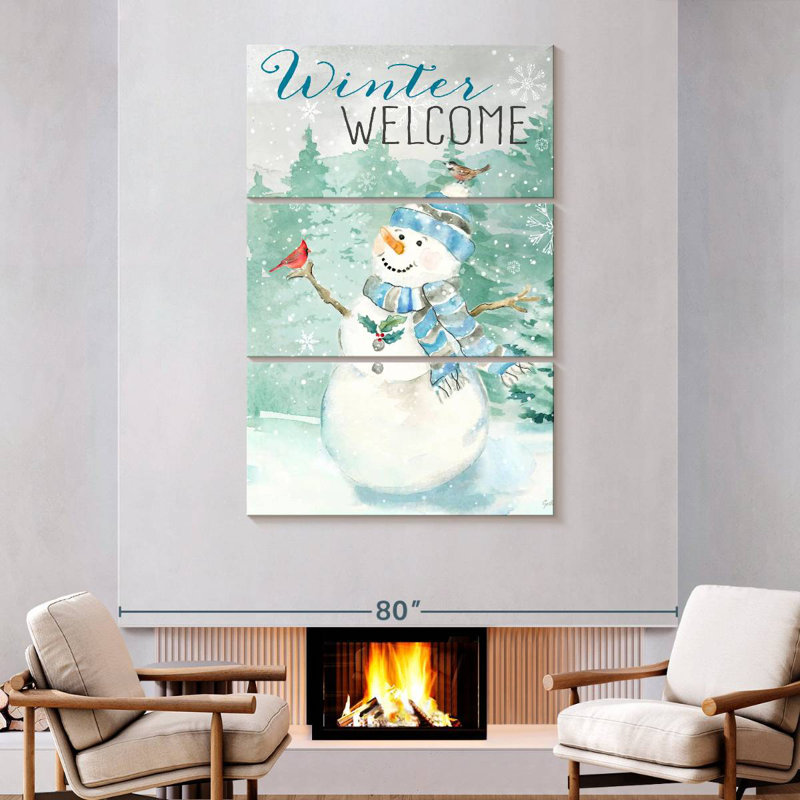 Portrait de bonhomme de neige bleu Lelend Let It Snow, H 74 po x l 48 po
