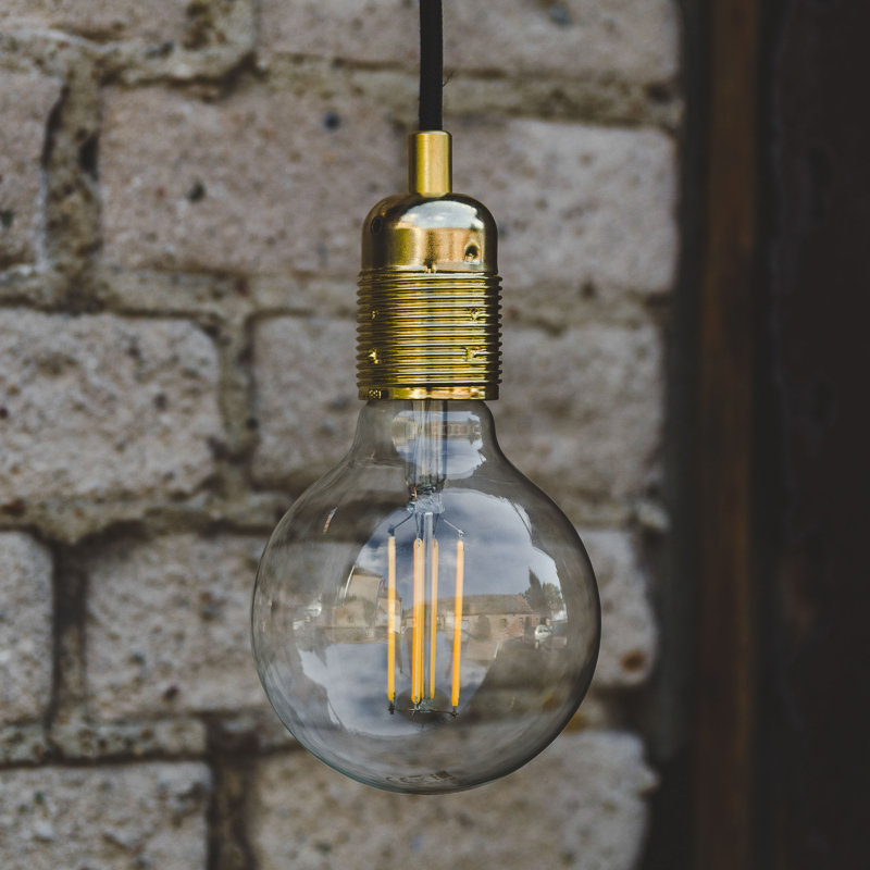 Rona 2 - Light Bulb Pendant, 507cm H x 7cm W x 4cm D, Brass
