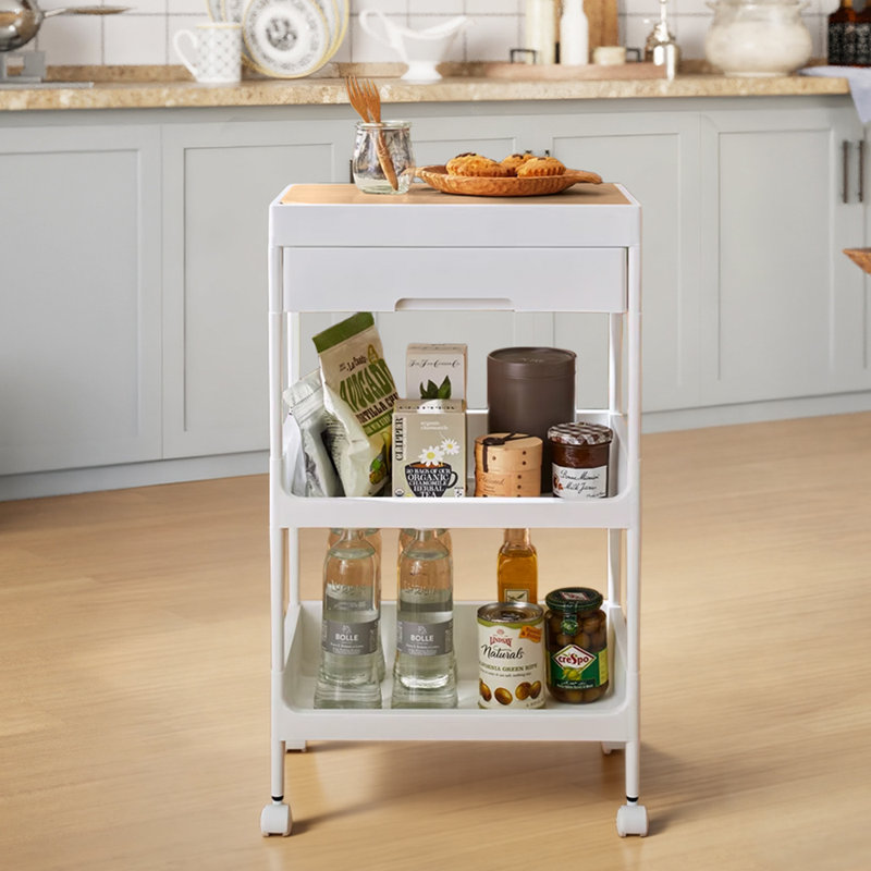 40cm W Plastic Storage Rack with Wheels